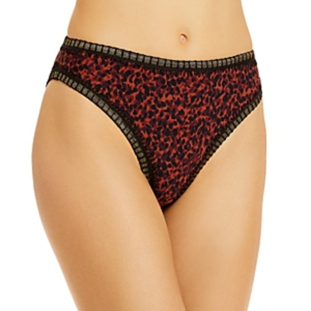 Platinum Swimwear Wild Heart Crochet Trim High Waist Full Bikini Bottom (S)